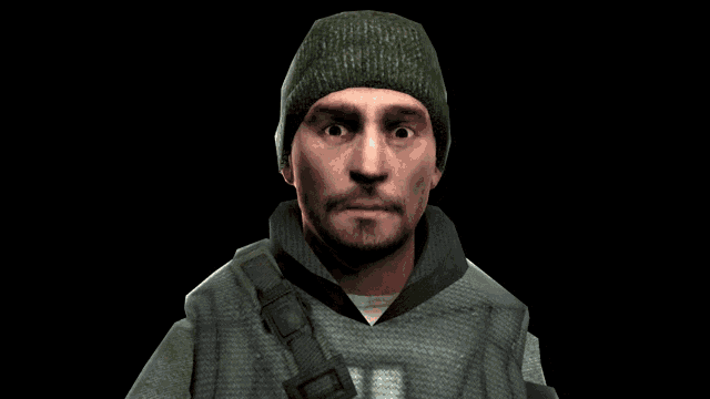 a man in a green hat holds a gun