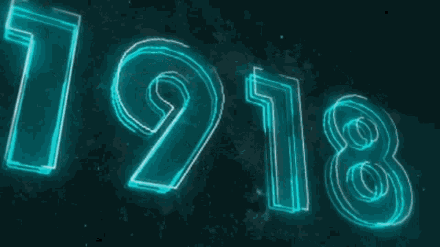 the numbers 1918 are glowing in the dark