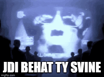 a group of people looking at a screen that says jdi behat ty svine
