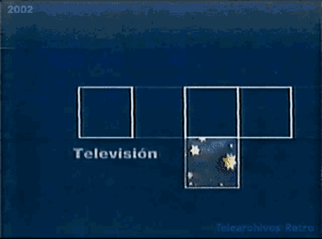 a blue background with a yellow arrow and the word television on it