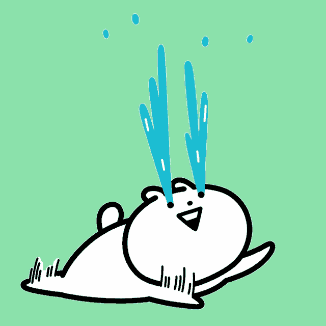 a drawing of a rabbit with water coming out of it 's eyes