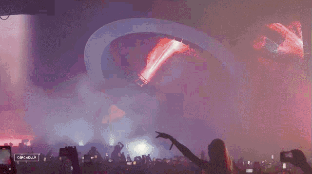 a crowd of people at a concert with the word cachola on the bottom right