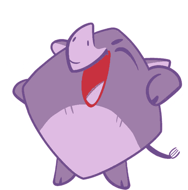 a cartoon drawing of an elephant laughing with the words ha ha ha written above it