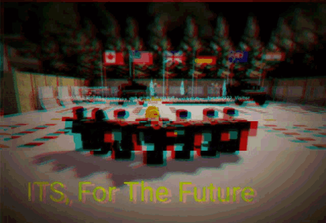 a blurred image with the words " it 's for the future " at the bottom