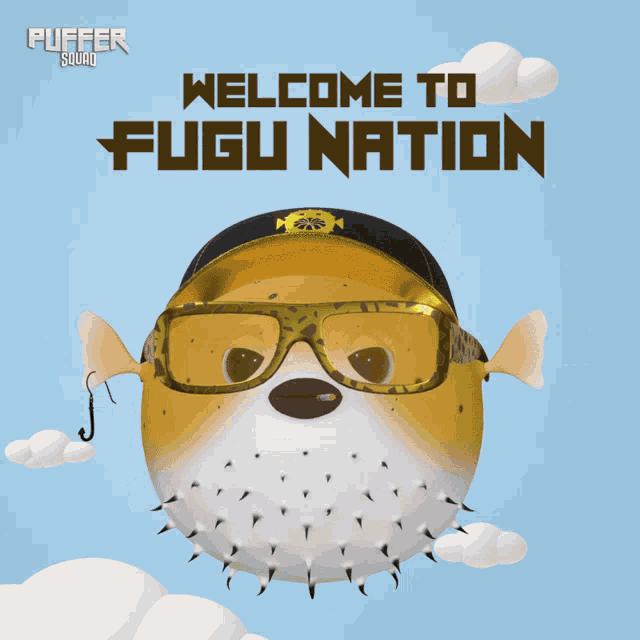 Welcome To Fugu Nation Puffer Squad Yellow Welcome GIF - Welcome To Fugu Nation Puffer Squad Yellow Welcome Puffersquad Nft Waving GIFs