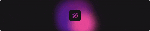 a purple background with a black square with a x on it