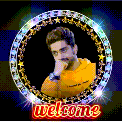 a picture of a man in a yellow hoodie is in a circle with the words welcome