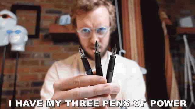 I Have My Three Pens Of Power Peter Draws GIF - I Have My Three Pens Of Power Peter Draws These Are My Beloved Pens GIFs