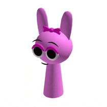 a purple bunny with a bow on its head and glasses .