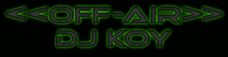 a neon sign that says off air dj koy