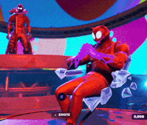 a screenshot of a video game shows a character with the number 5 on his knee