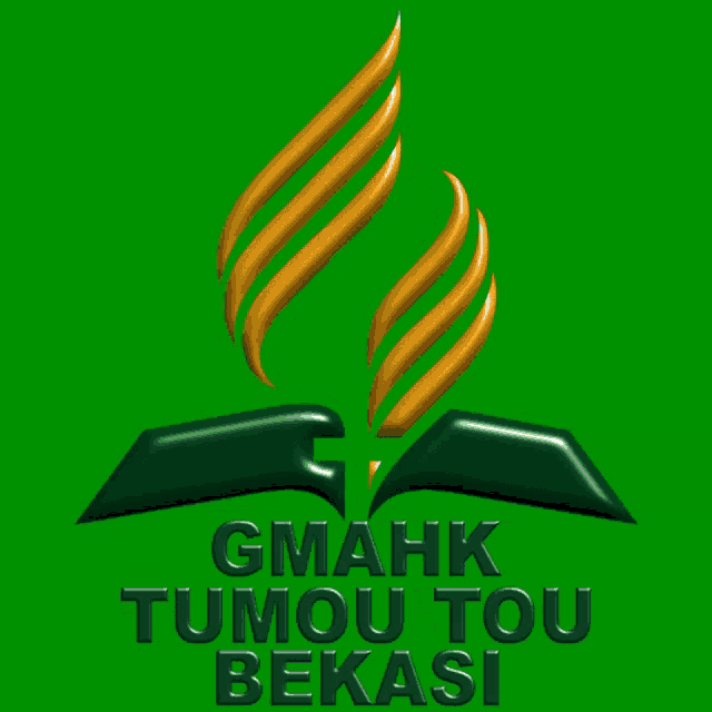 a logo for gmahk fumou tou bekasi with a flame and a cross
