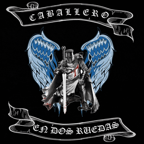 a picture of a knight with wings and the words caballero on the bottom