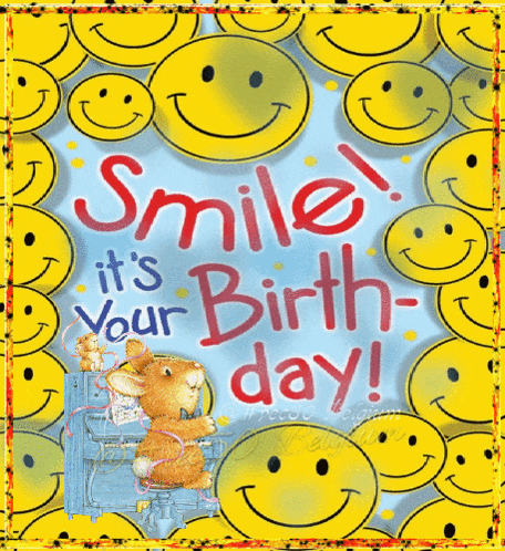 a birthday card with smiley faces that says smile it 's your birthday