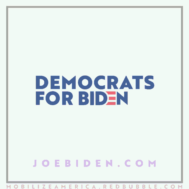 a poster for democrats for biden with a rainbow background
