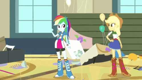 rainbow dash and applejack from my little pony equestria girls