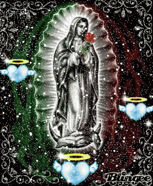 a statue of a woman holding a rose with hearts and angels around her