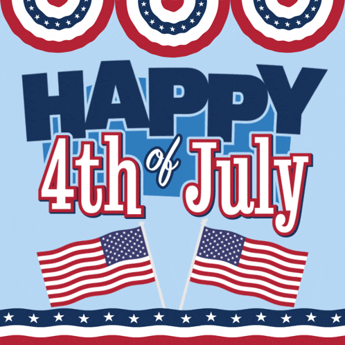 a happy 4th of july poster with american flags