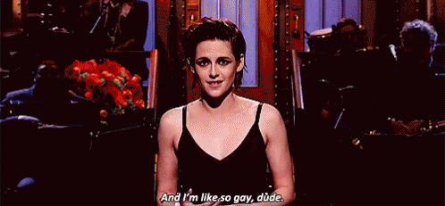 Kristen Stewart So Gay Dude GIF - Kristen Stewart So Gay Dude Snl GIFs