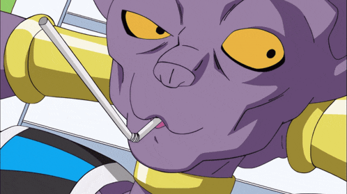 a cartoon character smoking a cigarette with a straw