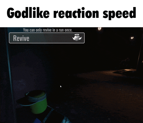 a screenshot of a video game with the words godlike reaction speed above it