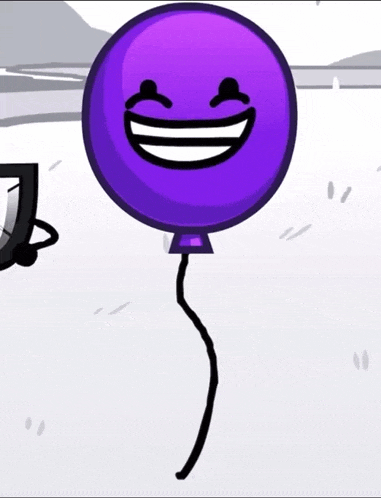 a purple balloon with a smiling face on it 's face