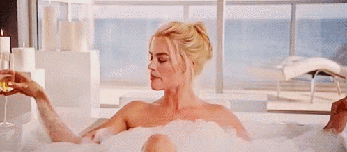 All Woman GIF - Margot Robbie Bubble Bath Tub GIFs