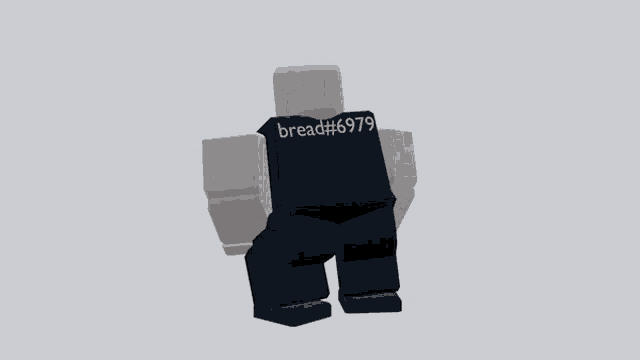a cartoon character with bread # 6979 on their back
