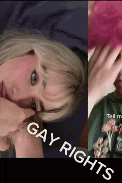a picture of a woman and a picture of a man with the words gay rights written on the bottom