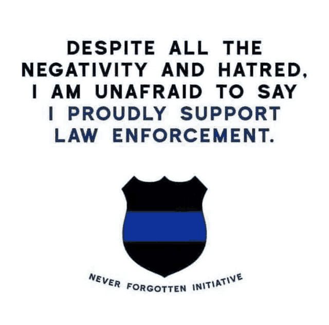 despite all the negativity and hatred , i am unafraid to say i support law enforcement .