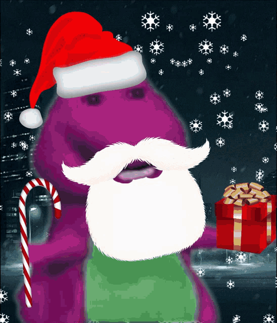 Barney Santa Clause GIF - Barney Santa Clause Gifts GIFs