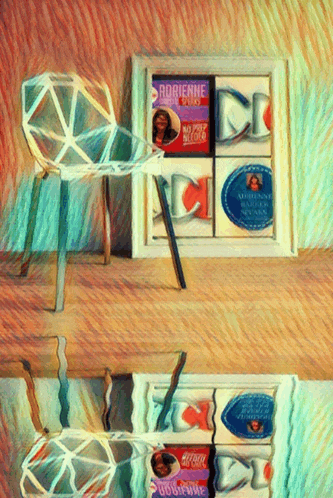a drawing of a chair and a box that says arienne on it