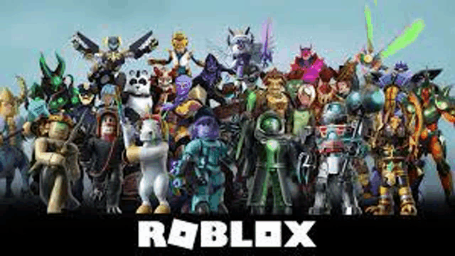 a group of roblox characters are standing next to each other on a poster .