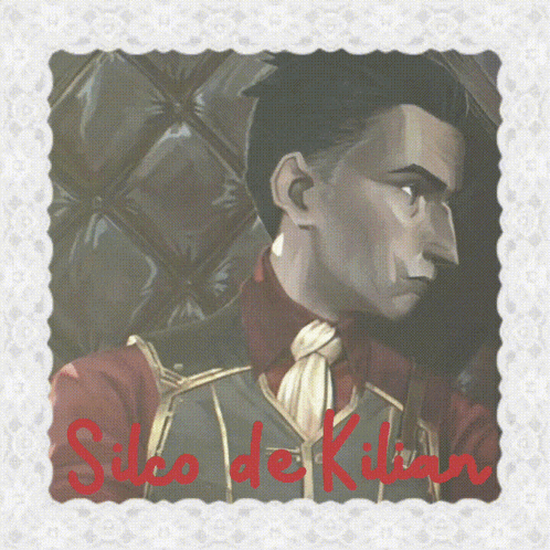 a picture of a man with the words silo de kilian written in red