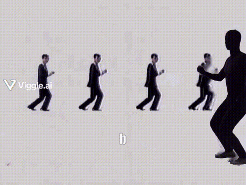 a silhouette of a man dancing with the words viggle.ai below it
