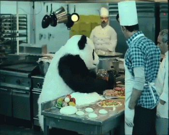 Panda In The Kitchen GIF - Panda Cooking Sauce GIFs