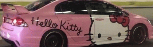 Hello Kitty Car GIF - Hello Kitty Car Banner GIFs
