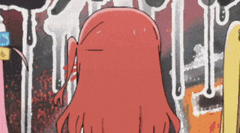 a cartoon girl with red hair is standing in front of a clock .