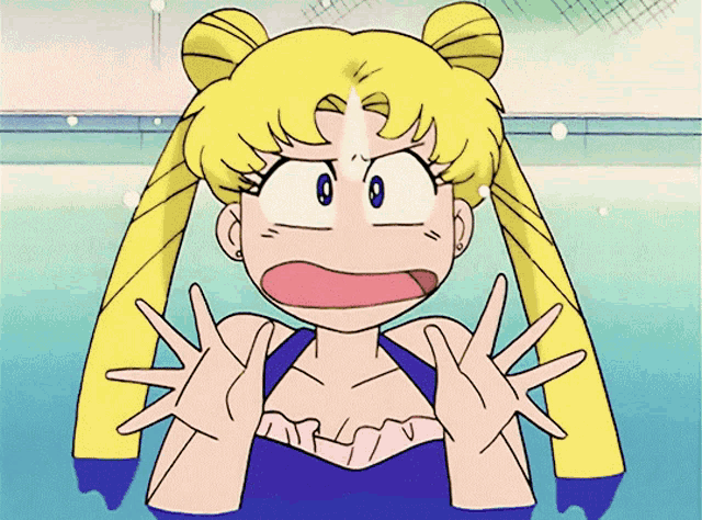 a cartoon of a girl with a surprised expression on her face