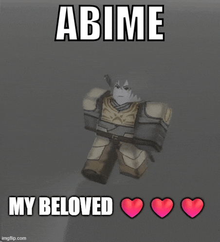 a cartoon character with the words abime my beloved on it