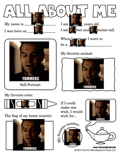 an all about me worksheet with a picture of a man
