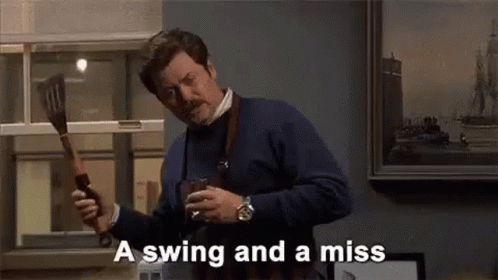 Parks And Rec Swing And A Miss GIF - Parks And Rec Swing And A Miss Swing GIFs