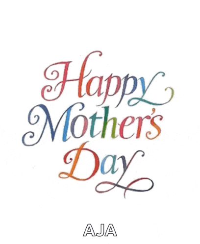 a happy mother 's day card with hearts and aja