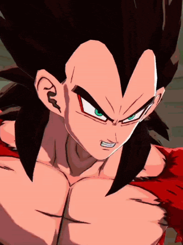 a close up of a dragon ball z character