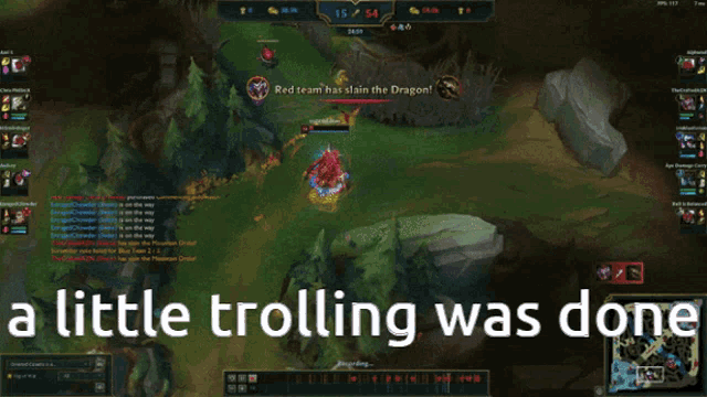 a screen shot of a video game with the words " a little trolling was done " at the bottom