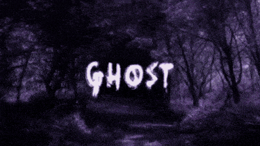 a purple background with the word ghost written in white