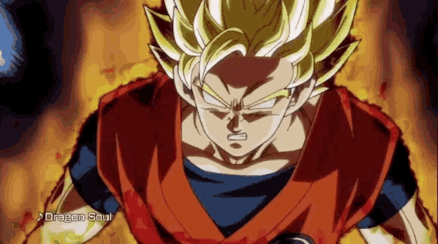 a close up of a dragon ball z character 's face .
