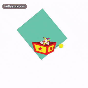 a cartoon of a clown holding a box that says ' gulfyapp.com '