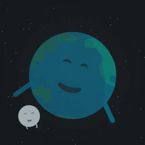 a cartoon drawing of the earth with a smiling face