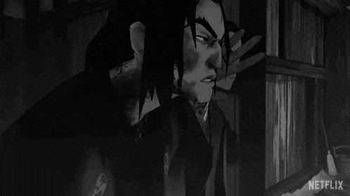 a black and white cartoon of two men standing next to each other with netflix written on the bottom right corner .